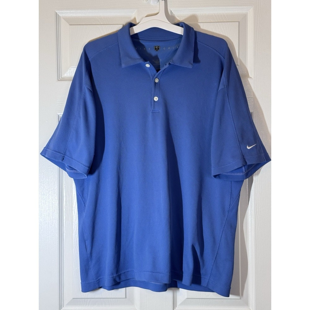 Nike Golf Tour Performance Dri-Fit Blue Short Sleeve Polo Shirt Men's‎ Size XL